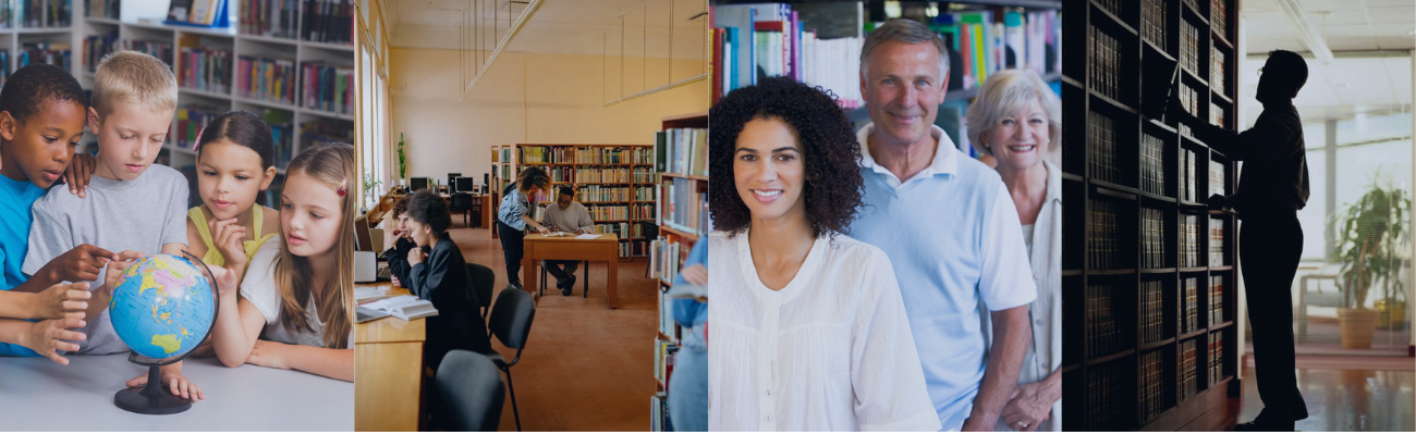 photographic representations of school, academic, public, and specila library types