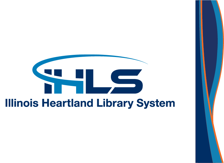 Illinois Heartland Library System logo next to a curvy divider line