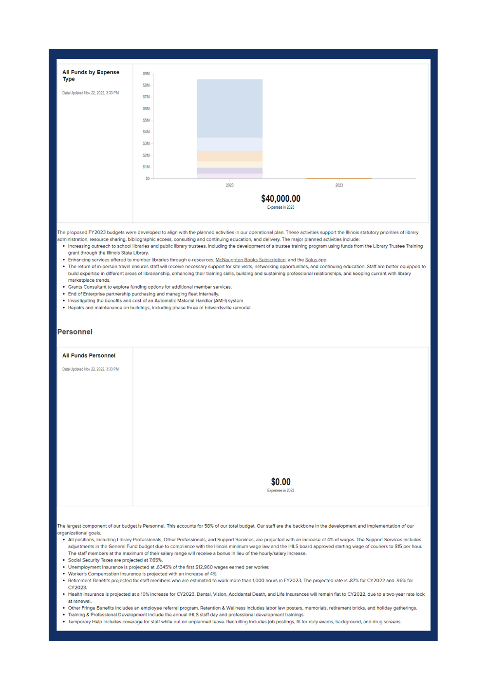 screenshot of budget narrative on OpenGov.