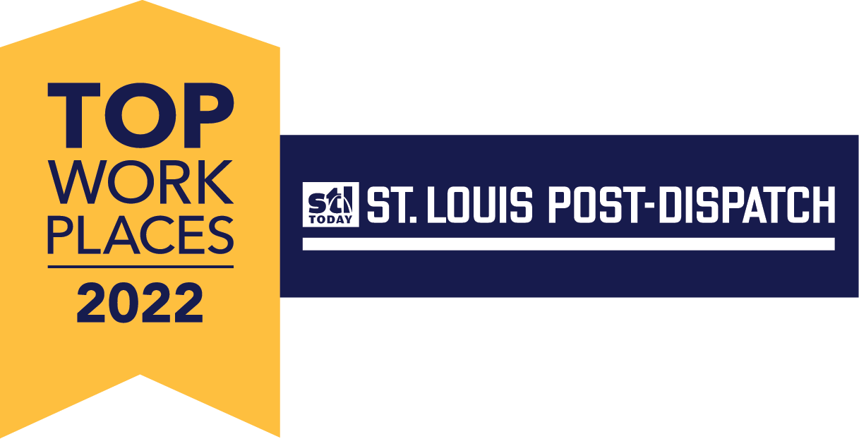 2022 Top Work Places badge, awarded by the St. Louis Post Dispatch